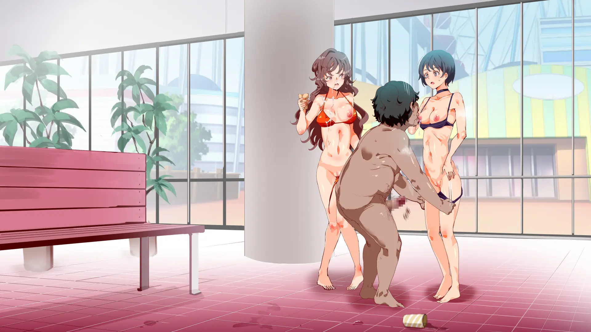 Mukanshin Pool ~Au Onna Zenin, Sekuhara Shihoudai No Aruku Nama Onaho | 무관심 수영장 ~만나는 여자 전원 성희롱 무제한의 걸어다니는 생오나홀 ~